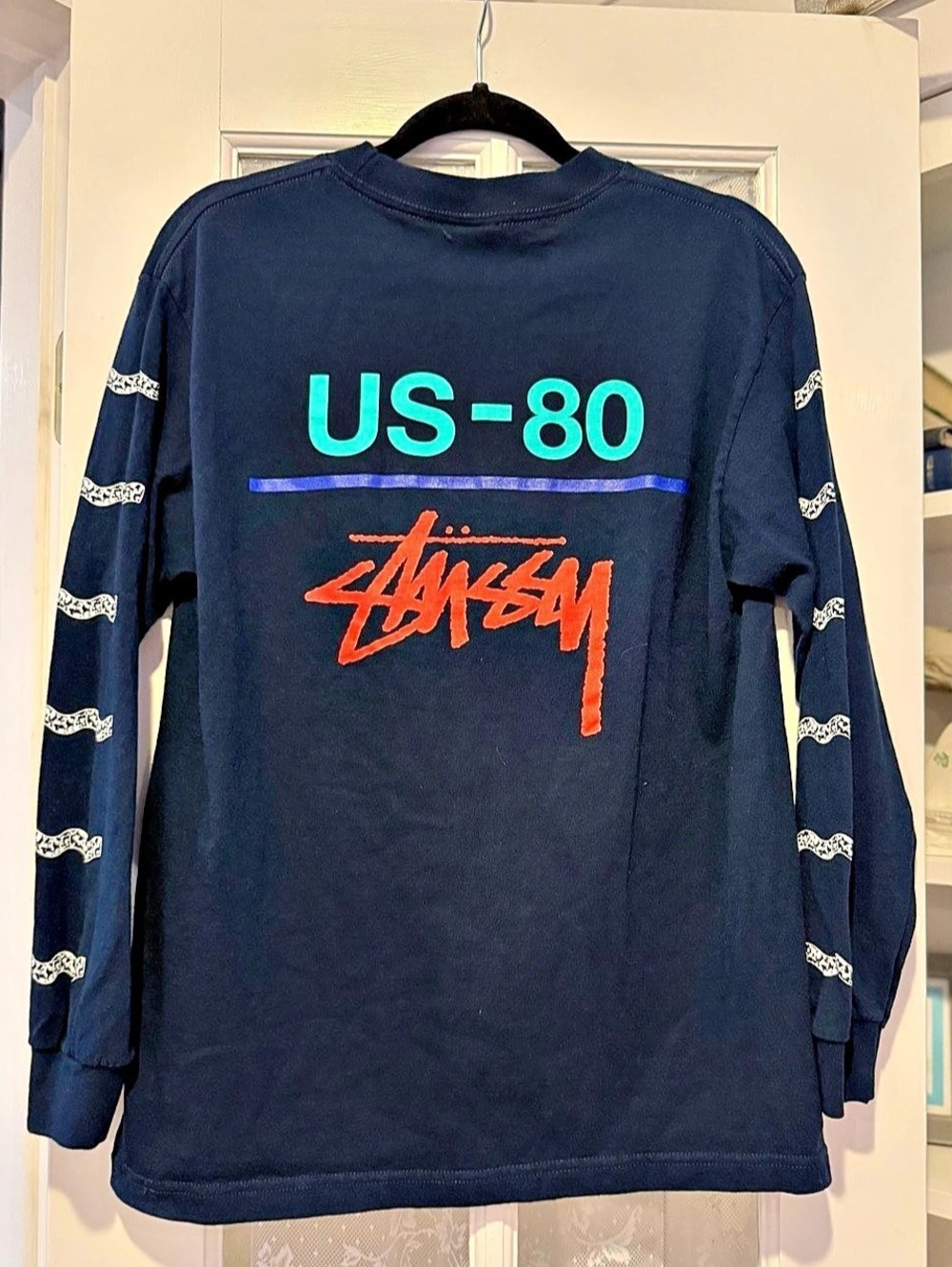 Stussy US-80 long sleeve graphic tee Graphic Long Sleeve Tee in Black Size